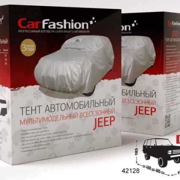 Тент автомобильный JEEP СLASSIC L Серебристый 42128 от 450-485*185*195 Тент автомобильный JEEP СLASSIC L Серебристый 42128 от 450-485*185*195